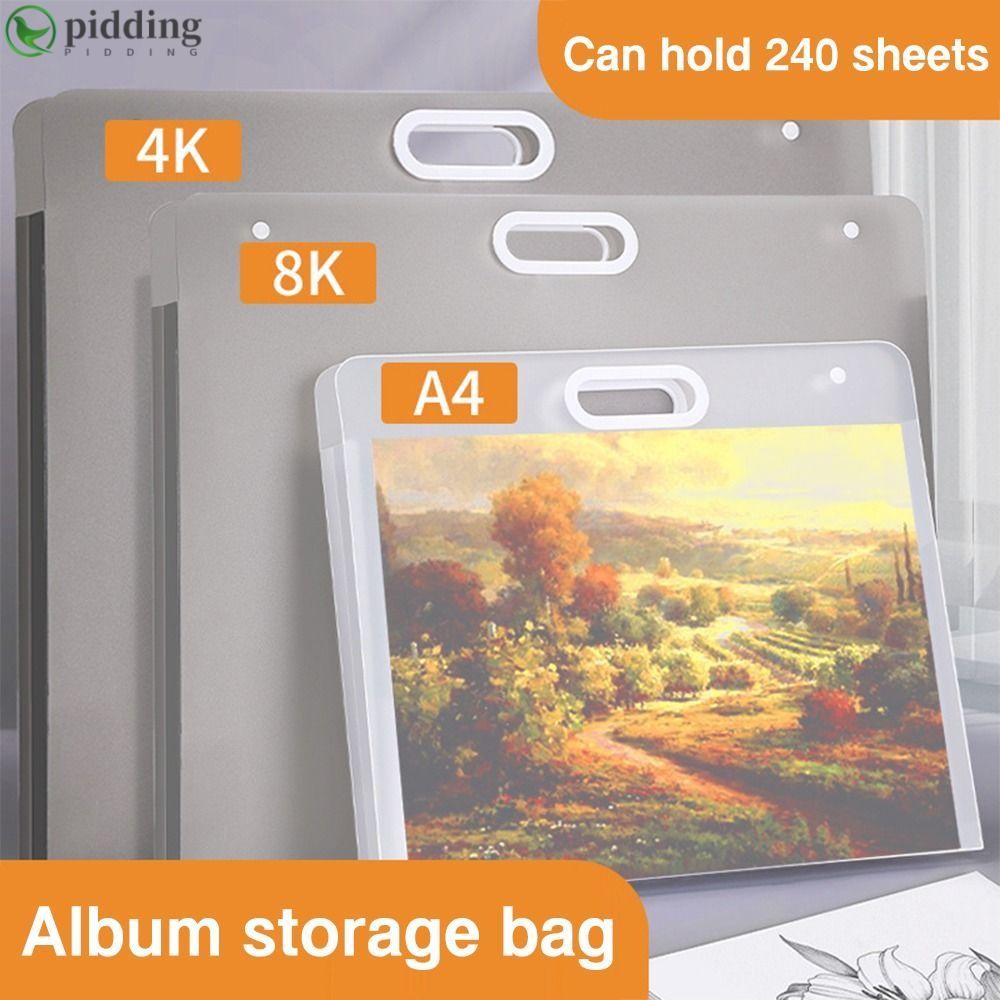 โฟลเดอร์แฟ้ม PIDDING, A2/A3/A4 กระเป๋าเก็บกระดาษภาพวาดกันน้ํา, คุณภาพสูง 4K/8K/16K กระเป๋าวาดภาพแบบพกพาของขวัญนักเรียน