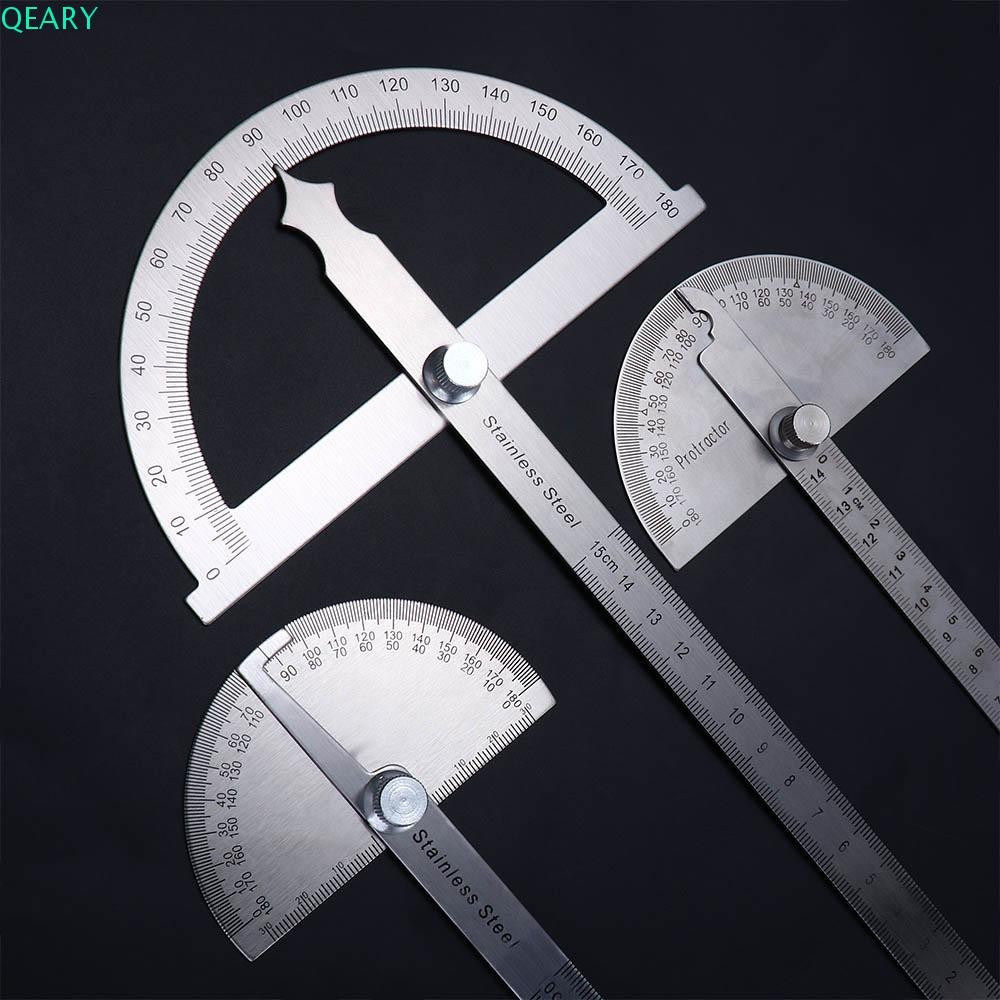 Qeary เครื่องวัดมุมหัวกลม Goniometer วัดไม้บรรทัดสแตนเลส Caliper Rotary ปรับเครื่องวัดมุม