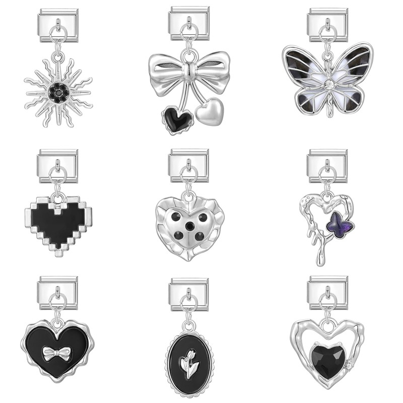 อิตาเลี่ยน Charm Links สําหรับสร้อยข้อมือแฟชั่นจี้สร้อยข้อมือเพื่อนครอบครัว DIY โมดูลสร้อยข้อมือ Charm อิตาเลี่ยน Links Fit 9 มม.สร้อยข้อมือสแตนเลสเครื่องประดับ DIY ทํา