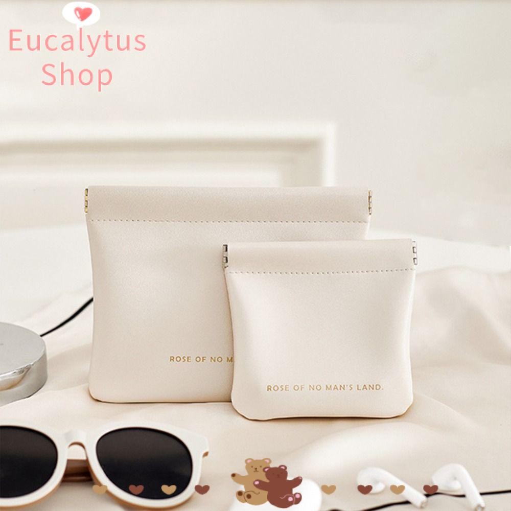Eucalytus1 กระเป๋าเครื่องสําอาง, กระเป๋าแต่งหน้าลิปสติกแบบพกพา, แฟชั่น Mini Travel PU กระเป๋าเก็บสําหรับผู้หญิงสาว