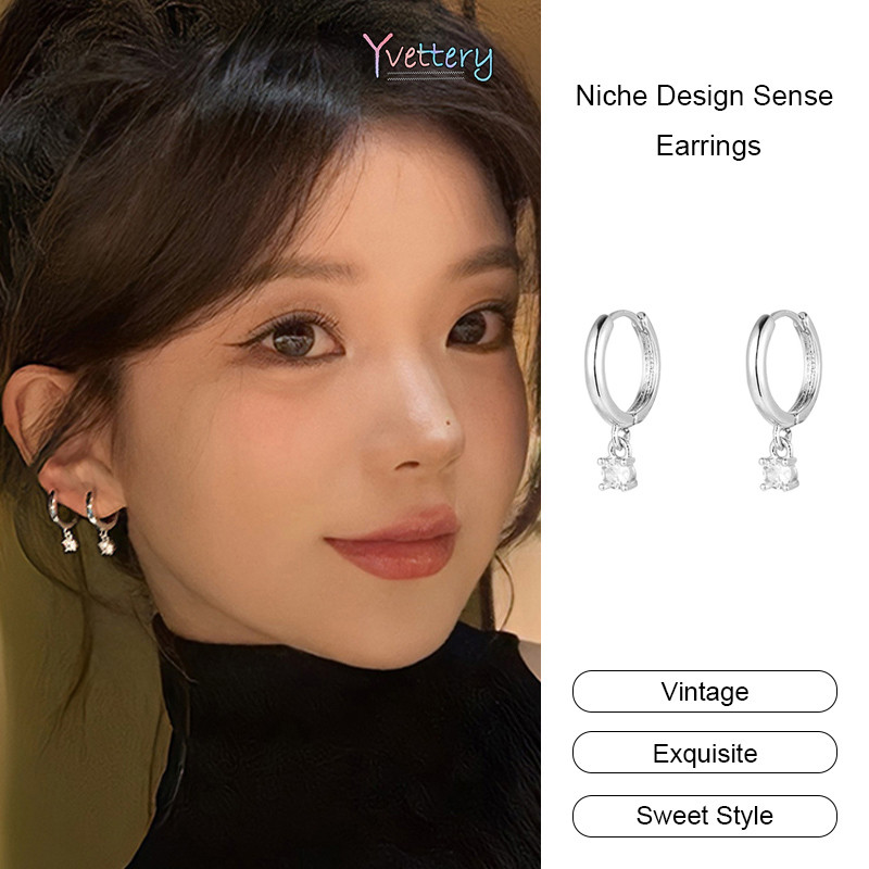 ร้านค้าไทย🔥ต่างหูแฟชั่นทรงกลมประดับเพชรหรูหราสไตล์เกาหลีไม่ซีดจางไม่ทําให้แพ้ง่ายเครื่องประดับสำหรับผู้หญิง