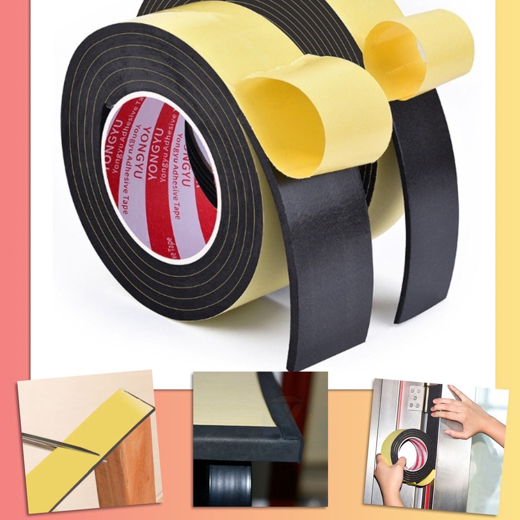 💢 เทป EVA เทปโฟม เทปฟองน้ำ กาวในตัว กันเสียง ลดเสียง กันฝุ่น กันกระแทก ซีลลำโพง ขอบประตู หน้าต่าง ขาเก้าอี้ ยาว 2 เมตร 💢
