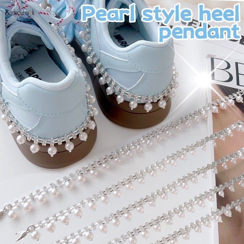 Sweet Imitation Pearl Rhinestone Shoe Buckle Women Girls Sneakers Charm Shoes Accessories