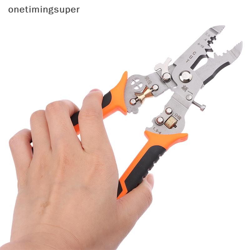 Onetimingsuper 10 In 1 คีมลวด al ช่างไฟฟ้า Peeling ในครัวเรือนสายเคเบิลเครือข่าย Wire Stripper Puller Stripper เครื่องมือ OTP