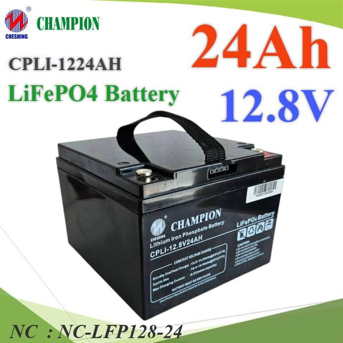 NC Battery Lithium LiFePO4 12.8V 24Ah แบตเตอรี่ LED IOT SolarCell 307Wh รุ่น LFP128-24