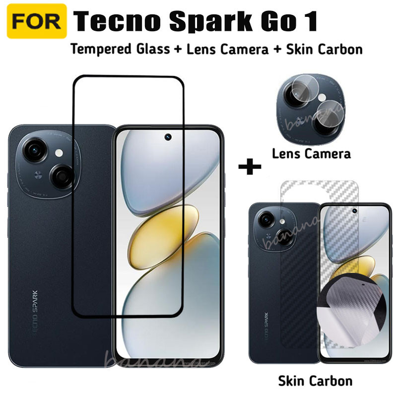 Tecno Spark Go 1 กระจกนิรภัย Tecno Spark Go 2024 2025 ป้องกันหน้าจอเลนส์กล้อง + ฟิล์มด้านหลัง