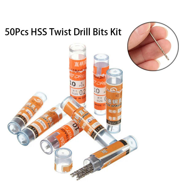 50pcs HSS Twist Drill Bit Micro Model Craft Drill Bits HSS Micro Bits Watch Jewellery Craft Repair 0