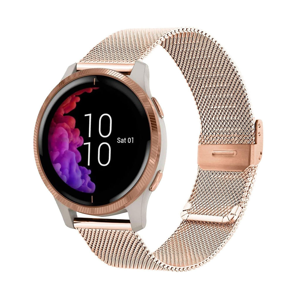 สําหรับ Garmin Venu 2 Plus/Venu Sq 2 / Vivoactive 5 สายนาฬิกา, 20 มม. Quick Release ตาข่ายโลหะสายรัดข้อมือสแตนเลสสําหรับ Vivomove Sport/Trend