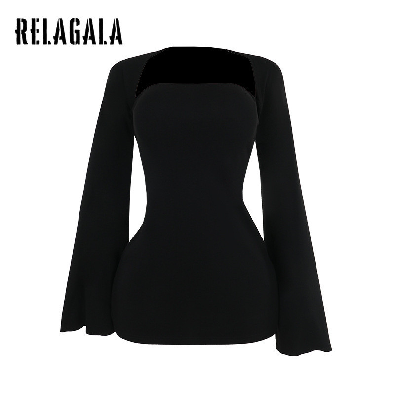 Relagala ผู้หญิง 2024 Street Hair ถัก Tube Top ชุดเสื้อกั๊กแขนยาวชุดสองชิ้น
