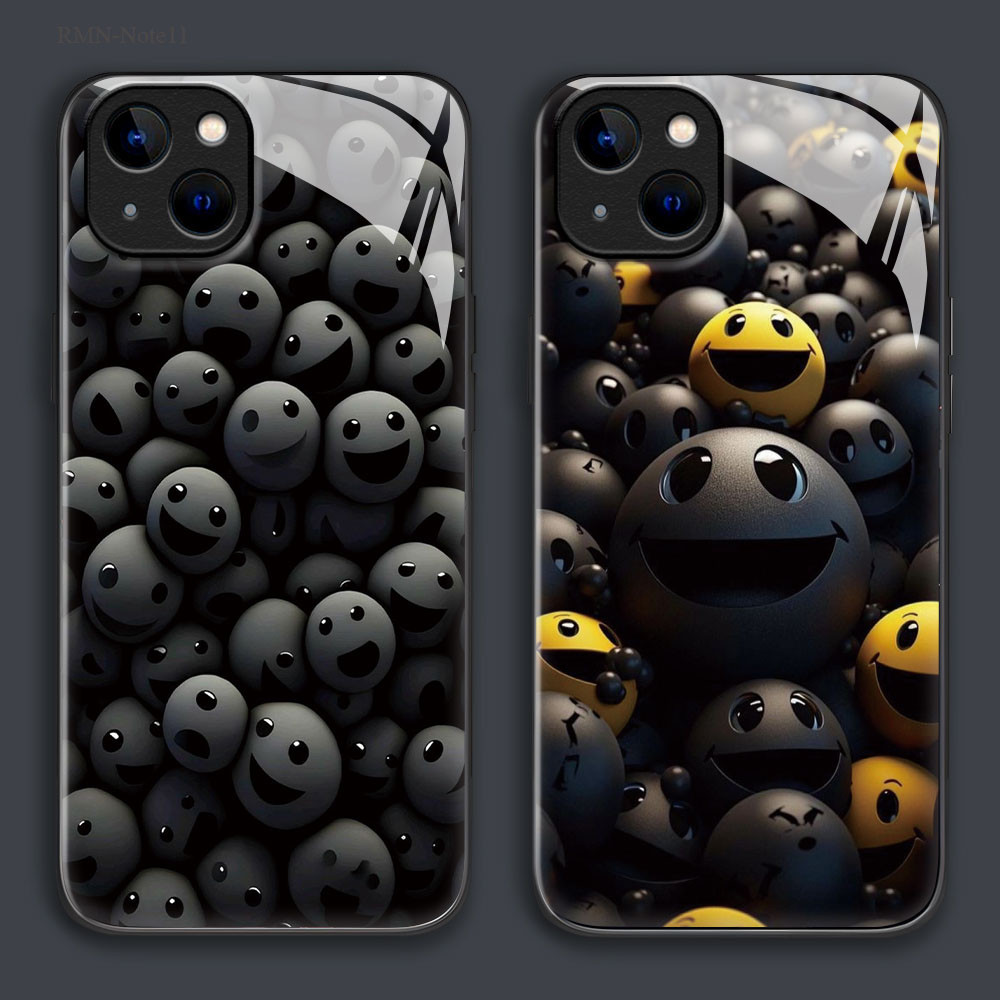 เคส For เคสแข็ง Xiaomi Redmi Note 13 12 11 11S 10 10S 9S 9 8 Pro Plus 4G 5G เคสเรดมี เคสโทรศัพท์ Hard Glass Case BLK