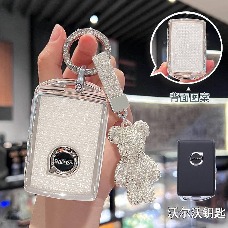 ที่ใส่กุญแจรีโมทรถยนต์ Volvo xc40 EV c40 xc60 s90 s60 xc40 xc90 s60 v40 v60พวงกุญแจรถ. กระเป๋าใส่กุญแจรถ