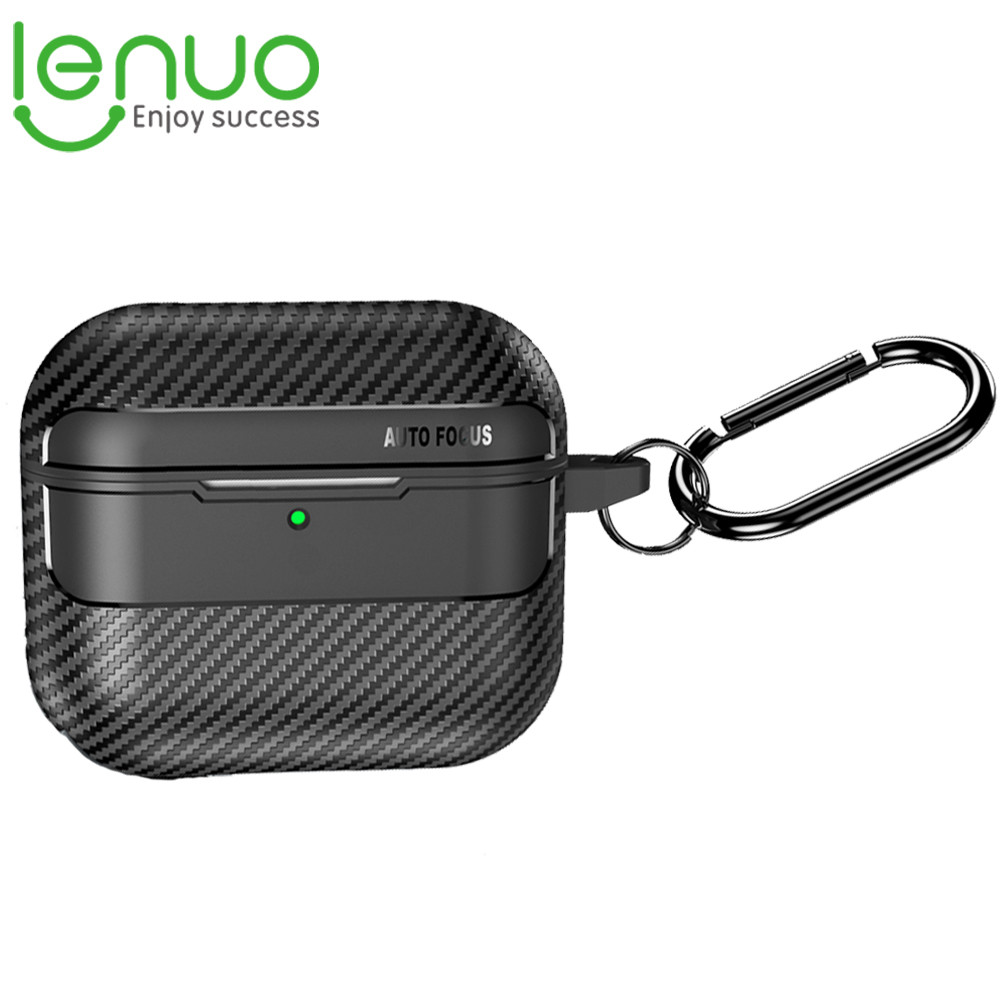 Lenuo เคสหูฟังสําหรับ AirPods 4 Pro 2 3 1 Pro2 Airpod 4 ปลอก Anti-Lost Carabiner Anti-fall กันกระแทกฝาครอบหูฟังเอียร์บัด