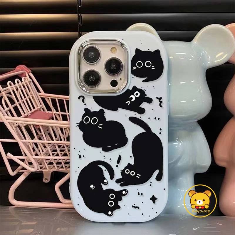 ตลกแมวดําน่ารักเคสโทรศัพท์สําหรับOPPO A60 A79 A54 A18 A38 A58 A15 A15S A92 A72 A52 A1K A7 A12 A5S F9