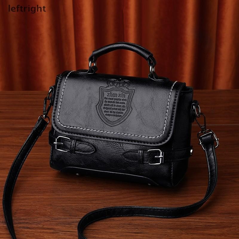 ใหม่แฟชั่นหนึ่งไหล่มือถือ PU Crossbody Casual อเนกประสงค์ Postman กระเป๋า ความจุขนาดใหญ่ จุของได้เยอะ - สีดำ