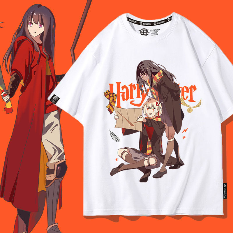 🐾👕🐾 สไตล์ใหม่ Licolisi Co-Branded Harry Potter เสื้อยืดแขนสั้นผู้หญิงฤดูร้อนครึ่งแขนอะนิเมะเสื้อผ้าอ
