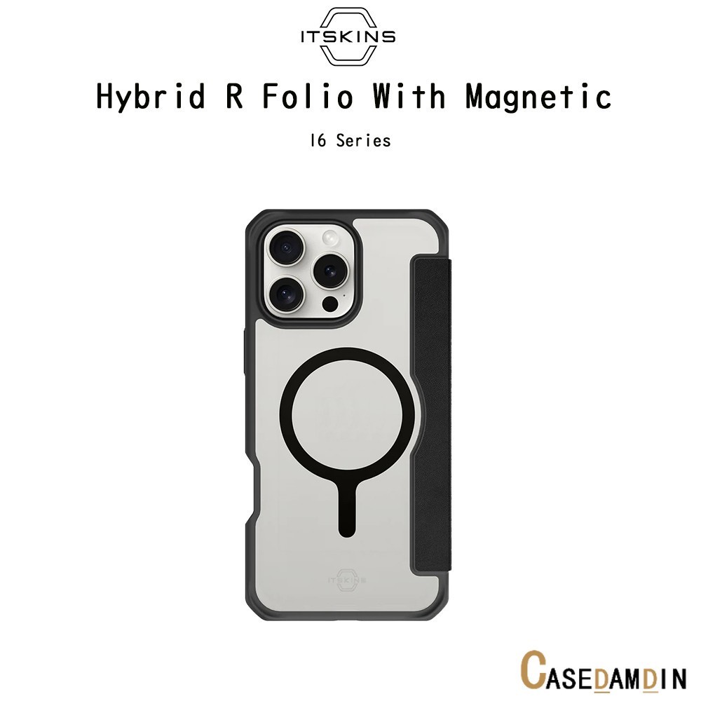 iTskins Hybrid R Magnetic Folio เคสหนังฝาพับกันกระแทกระดับ3เมตรเกรดพรีเมี่ยม เคสสำหรับ iPhone15/15Pr