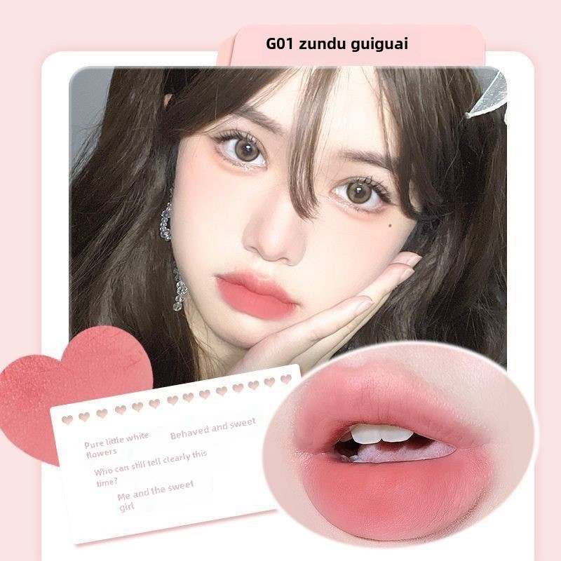 Gogo TALES Ice Cubes Lip Mud ฤดูใบไม้ร่วงและฤดูหนาวลิปสติก Lip Gloss ราคาไม่แพง Student Matte Powder Blusher Lip Glaze Do Not Stick Lip Gloss - รูปที่ 5