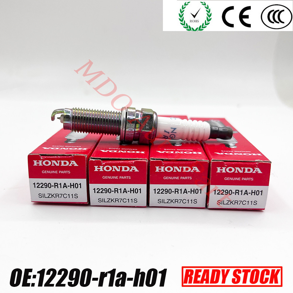 4pcs เครื่องยนต์ Iridium Spark ปลั๊ก 12290-R1A-H01 SILZKR7C11S HRV T7A /Civic TRO TEA/Accord T2A/CRV