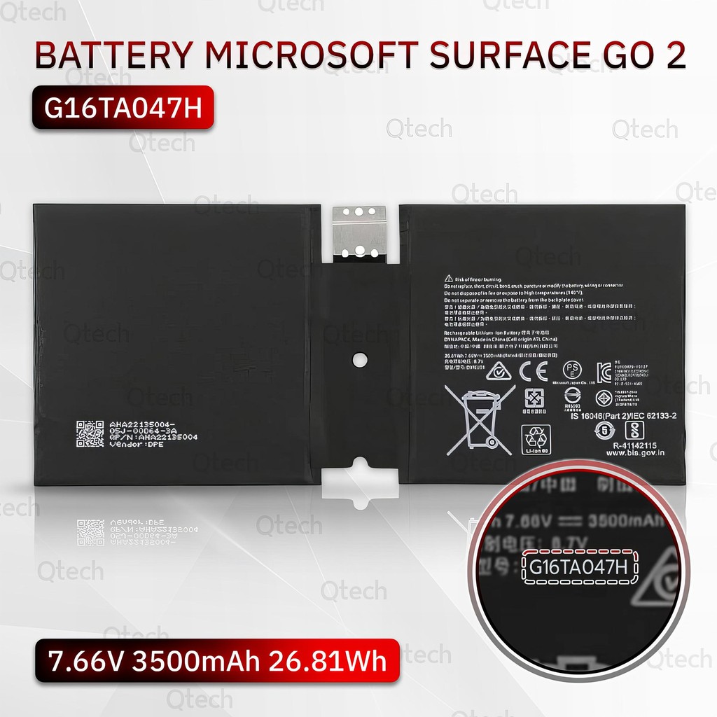 9Gadget - ประกัน 1 ปี - แบต Microsoft Surface Go 2 1901 926 1927 3500mAh แบตเตอรี่ โน้ตบุ๊ค G16TA047H G16QA047H Battery