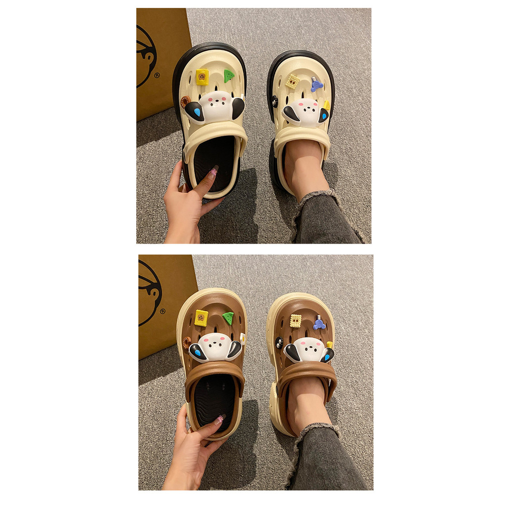 2024 ฤดูร้อนใหม่การ์ตูน Pacha Dog Thick-Soled Clogs - รองเท้ารูนุ่มสําหรับรูปถ่ายชายหาด