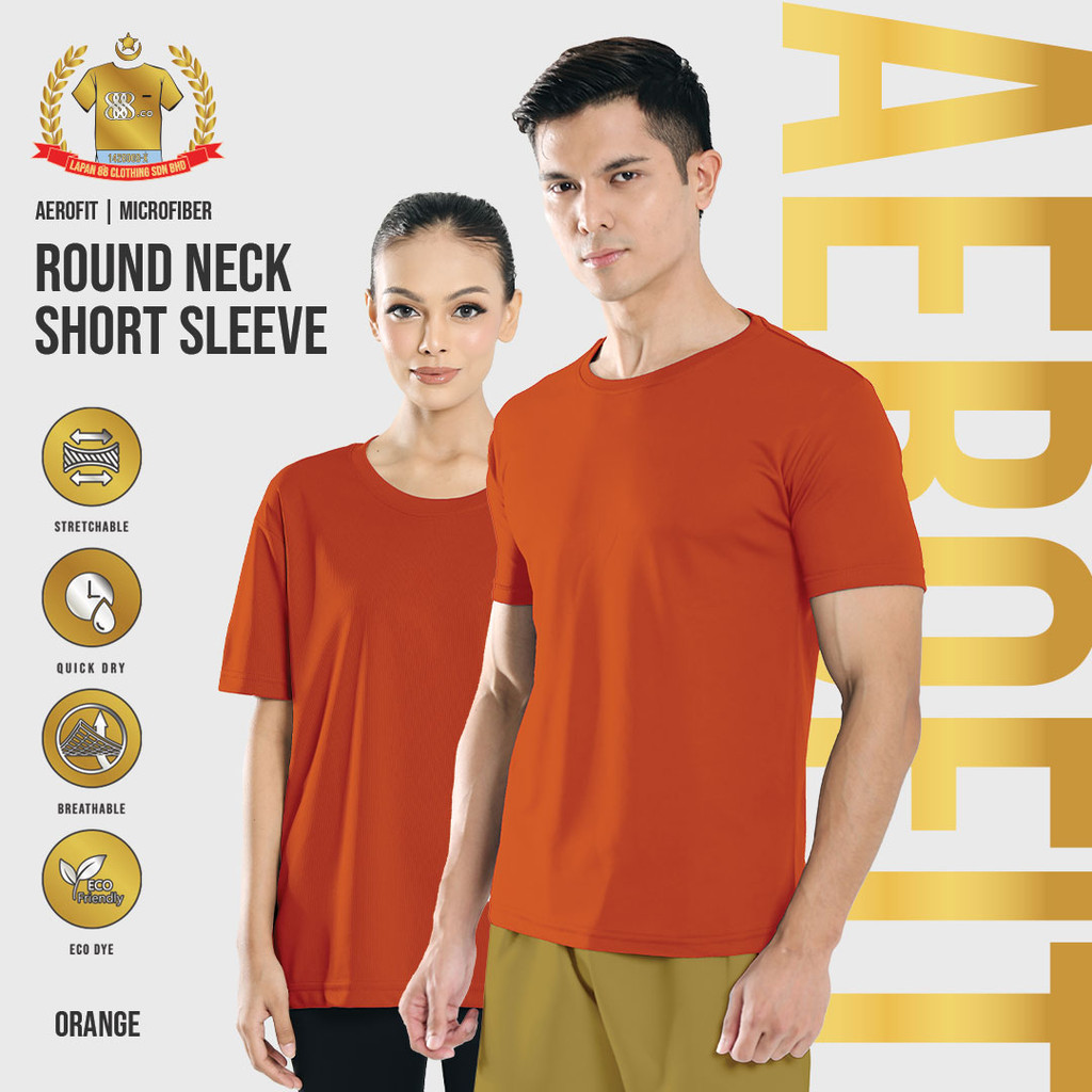 888.CO MICROFIBER ROUNDNECK SHORTSLEEVE เสื้อยืด (FAST-DRY/COOL-MAX) ANTI-BACTERIA ORANGE