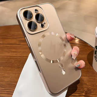 หรูหราอลูมิเนียมแม่เหล็กเคสโทรศัพท์สําหรับ IPhone 16 Pro Max 12 13 14 15 Pro Max 11 16 Plus AG Frosted Matte Hard ปลอกกันกระแทก