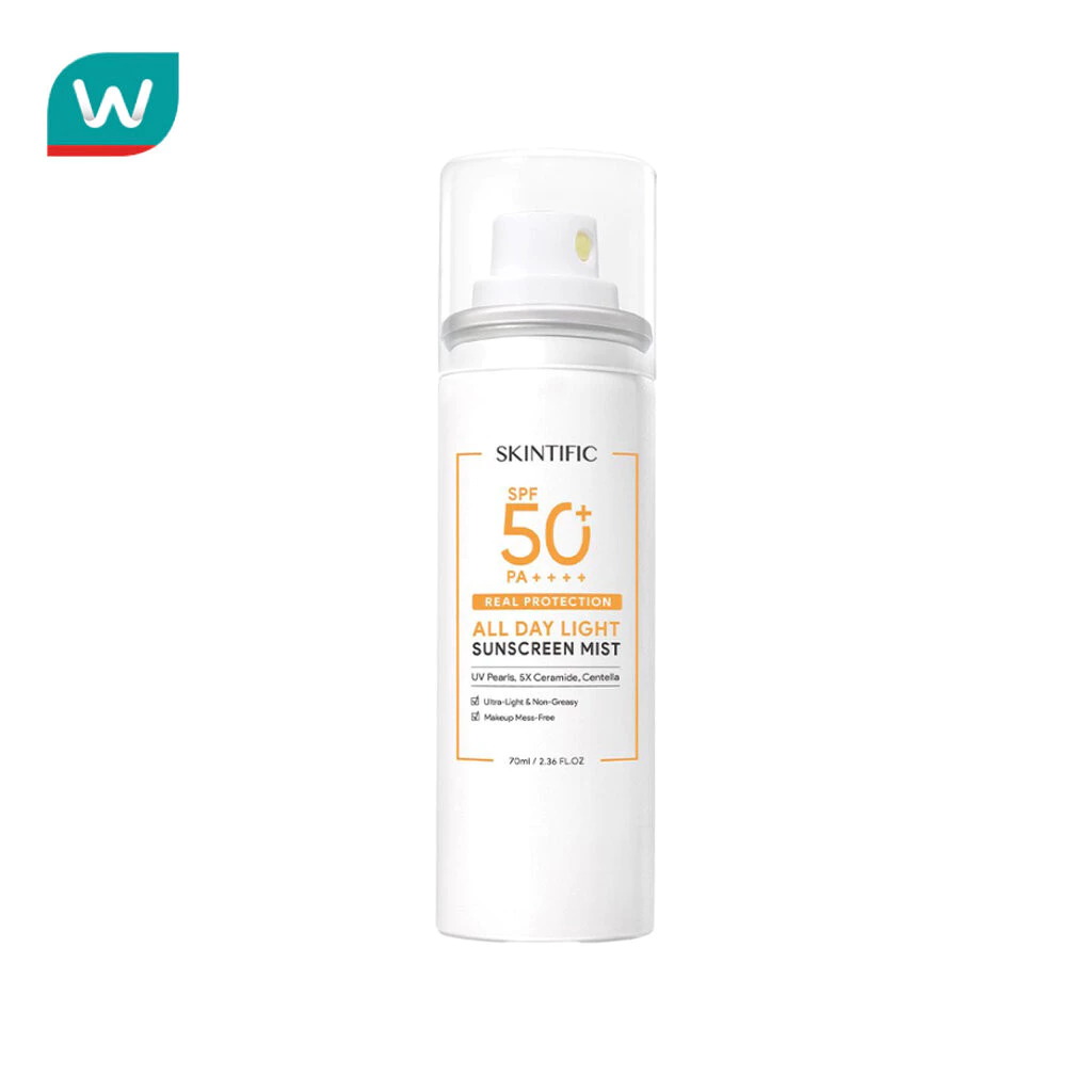 Skintific สคินทิฟฟิค เรียล โพรเทคชั่น ออล เดย์ ไลท์ ซันสกรีน มิสท SPF50+ PA++++ 70 มล.