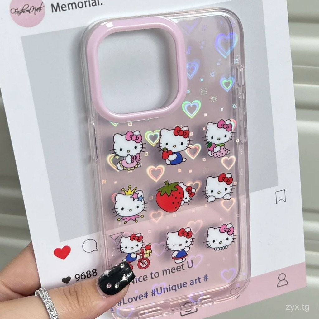 เคสมือถือสำหรับแอปเปิ้ลสตรอเบอร์รี่ Hello Kitty 15/14/13PROMAX 12/11 /xr/xs 7plus สร้างสรรค์