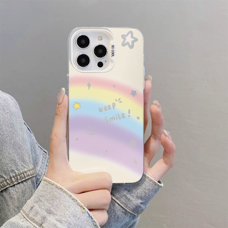 🔥Lucy🔥ส่งจากไทย เคสโทรศัพท์มือถือนิ่ม เคสไอโฟน กันกระแทก สําหรับ 16 11 12 13 14 15PRO MAX 7Plus XS/R XSMax สายรุ้ง