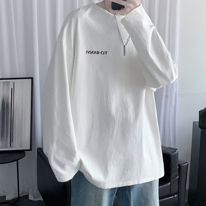 M-8xl เกาหลีสีชมพูแขนยาวผู้ชายผู้หญิง Plus ขนาดเสื้อยืดลําลองหลวม Oversize Tee Unisex