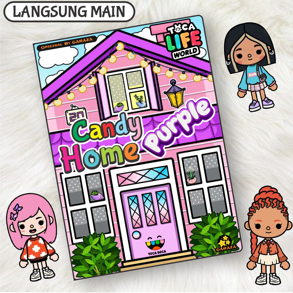 Paperdoll Toca Boca candy home purplequiet book Paper Doll House quiet book หนังสือแฮนด์เมด หนังสือไร้เสียง บ้านตุ๊กตา บ้านกระดาษ diy ตุ๊กตากระดาษคุโรมิ หนังสือกระดาษแฮนด์เมด บ้านตุ๊กตา ชุดหนังสือกระดาษ หนังสือกระดาษ จิ๊กซอว์กระดาษ ของเล่นสําหรับเด็ก แ