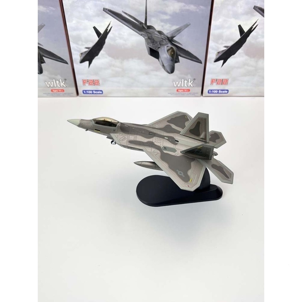 Vivi ของเล่น1/100 F-22 F22 Raptor Fighter เครื่องบินรุ่นทหารจำลองผลิตภัณฑ์สำเร็จรูปเครื่องประดับของเล่นโลหะ ojav