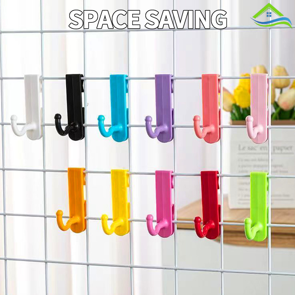 10 ชิ้น Peg Board Hook Commodity Shelf Display Shop Storage Hooks ไม้แขวนเสื้อพลาสติก/ในครัวเรือน Creative แขวนตะขอ