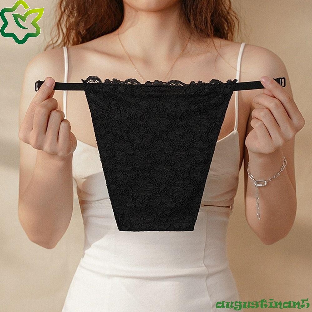 Augustinan Anti-Glare Tube Top, Clip on Bralette Lace Chest Cover, Thin Intimates Accessories Double Layer Overlay Tube Top Lady
