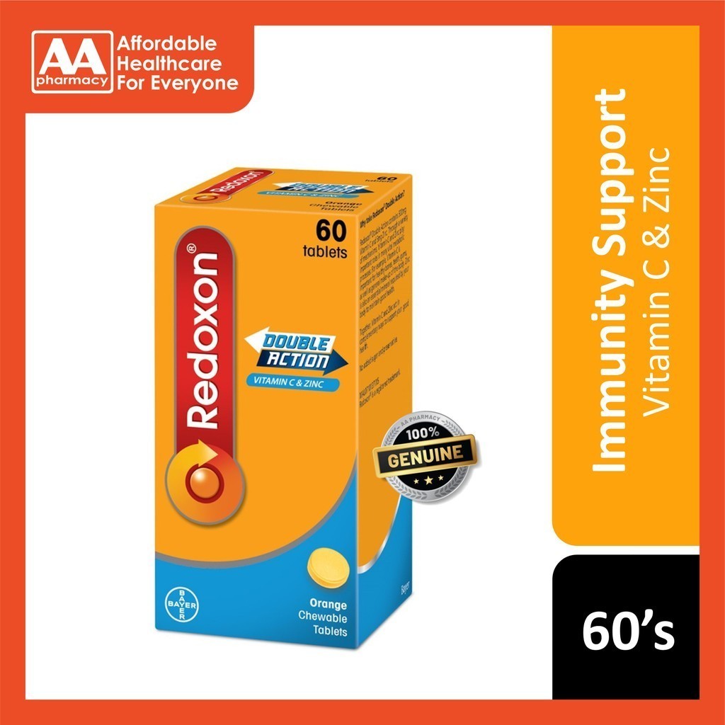 Redoxon Double Action Vit C 500มก. + Zinc Chewable Orange 60s
