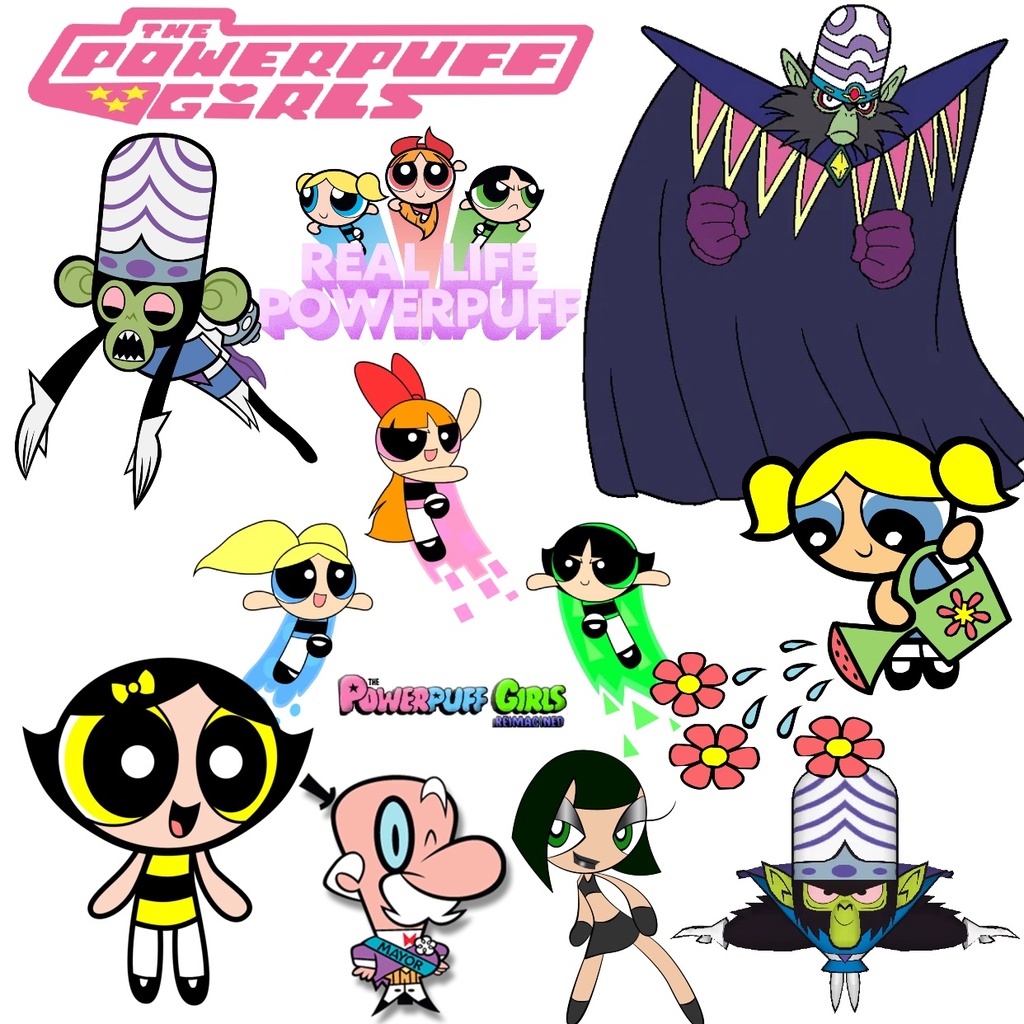The Powerpuff Girls สติ๊กเกอร์ปั๊มร้อนซักได้ เสื้อผ้า DIY หมวก กระเป๋าเป้ สติ๊กเกอร์ตกแต่ง