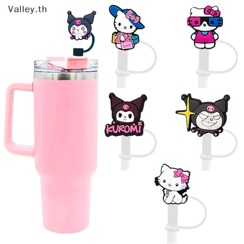 [Valley] Sanrio Straw Cover Cap Hello Kitty Kuromi Melody Pvc Straw Dust Cap สําหรับ 8-10 มม.ฟางอุปกรณ์ตกแต่ง Theme Party Prop TH