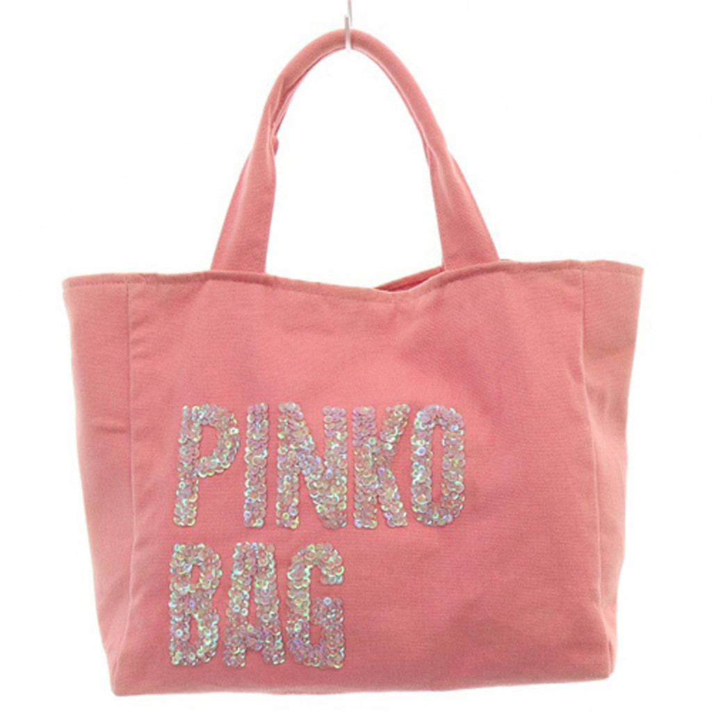 Pinko sequin canvas tote bag pink Direct from Japan Secondhand