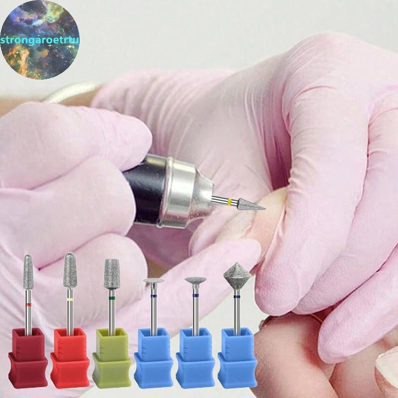 Strongaroetrtu เครื่องตัดเพชรเล็บเจาะ Bits เล็บเครื่องตัดมิลลิ่งคาร์ไบด์ Cuticle ทําความสะอาดโรตารีไฟฟ้าเล็บ Pedicure รอบ Top TH