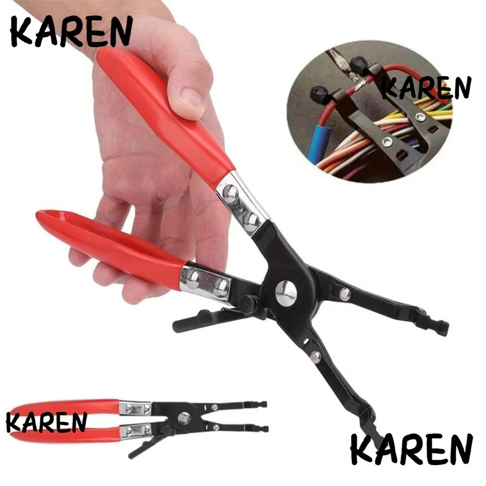 คีมช่วยบัดกรีรถยนต์ KAREN ถือ 2 สาย คีมหนีบเชื่อมมัลติฟังก์ชั่น เครื่องมือมือคุณภาพสูง คีมเครื่องมือซ่อมรถยนต์เหล็ก รถ