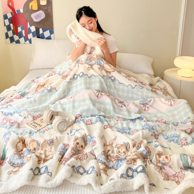 Lolita Gork Heavy หนาแกะขนสัตว์ผ้าห่ม Series Single QueenWarm Selimut ชุดไหล่ผ้าห่ม Single Queen/King Size