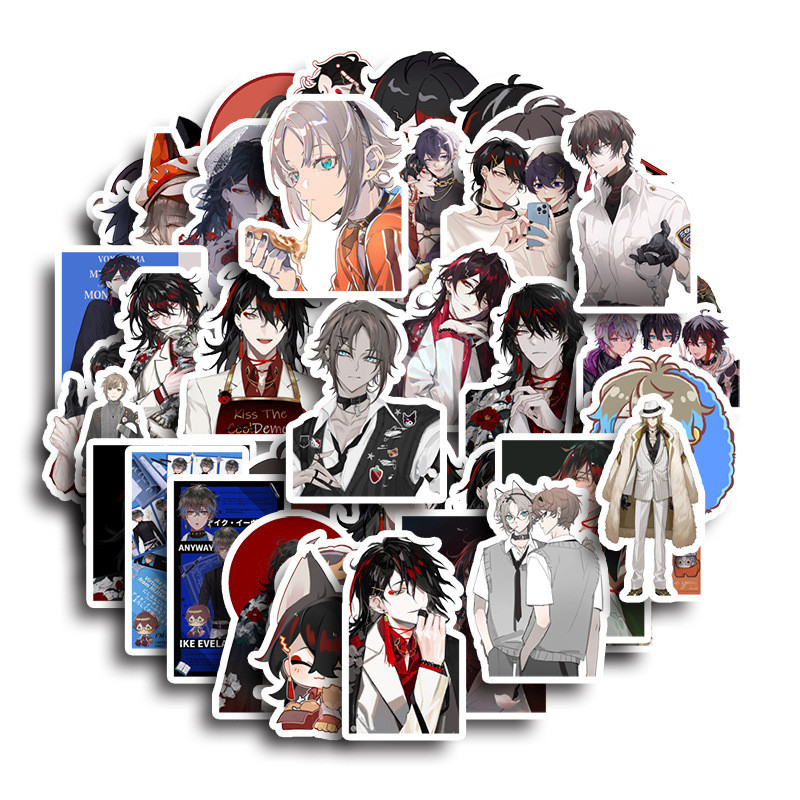 60PCS การ์ตูน Virtual Boy Band Luxiem Rainbow Society สติกเกอร์ Graffiti สําหรับจักรยานบัญชีมือดินสอ