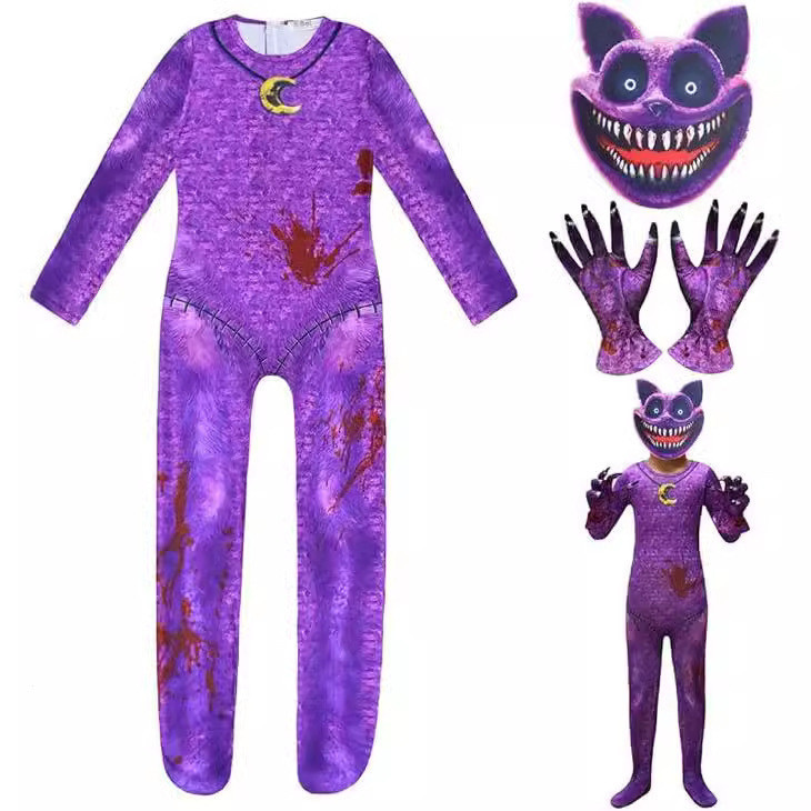 ใหม่ Catnap Poppy Playtime 3 คอสเพลย์ฮาโลวีน Jumpsuit Sleepy Cat คอสเพลย์เครื่องแต่งกายสําหรับเด็ก