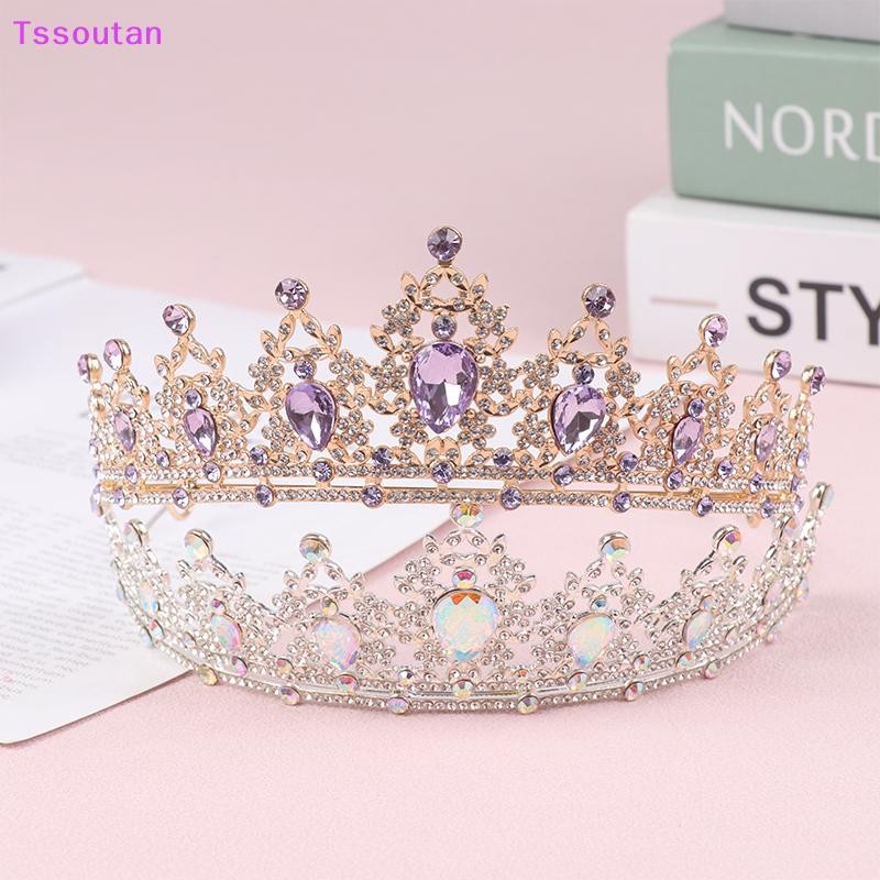 [TSST] 2024 ใหม่คริสตัลสีม่วงมงกุฎเจ้าสาวRoyal Queen Tiaraประกวดพรหมเจ้าสาวDeadmเจ้าหญิงมงกุฎแต่งงานอุปกรณ์ผมTAN