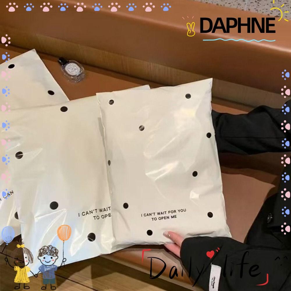 ดาฟีน ถุงบรรจุภัณฑ์ของขวัญ 20 ชิ้น, ถุงจัดส่งด่วนพลาสติกหนาแบบใช้ซ้ําได้, ถุงเก็บพลาสติกลายจุดกันน้ําทนทาน