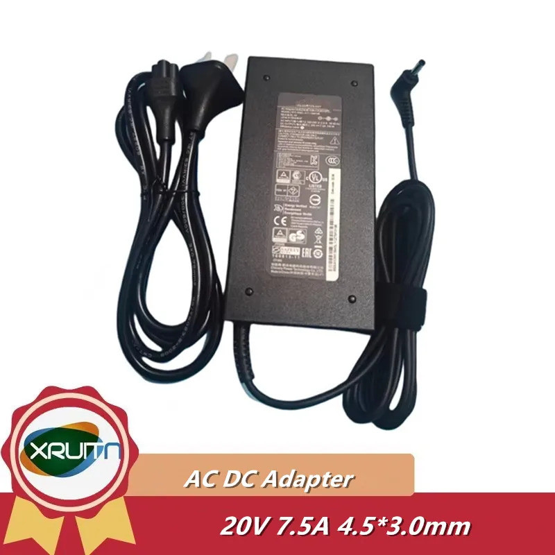 20V 7.5A 150W สําหรับ Msi GF76 แล็ปท็อปสําหรับเล่นเกมอะแดปเตอร์ AC A18-150P1A A150A039P 4.5 x 3.0 มม