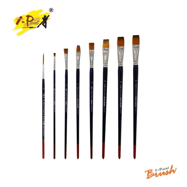 พู่กันแบน สำหรับสีอะคริลิค i-Paint เบอร์ 6