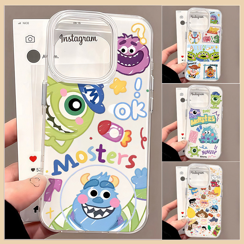 เคสมือถือ For iPhone 11 15 16 14 13 12 Pro Max X XS XR 13 Pro 16 Plus Case สัตว์ประหลาดต่างดาว ครีม IMD แบบนิ่ม TPU เคส