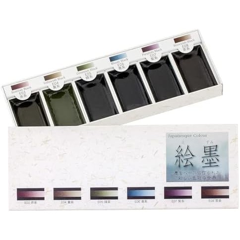【Direct from Japan】SUMINDOU WATERCOLOR INK PAINTING INK INK 6 ชุดสี 15452