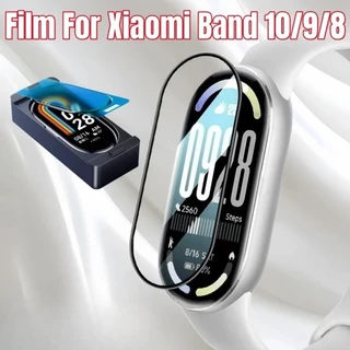 ติดตั้งง่ายฟิล์มโค้งสําหรับ Xiaomi Mi Band 10 9 8 ป้องกันหน้าจอสําหรับ miband 10 Band สติกเกอร์ Position ไม่ใช่แก้ว